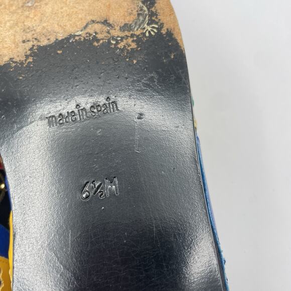 Beverly Feldman Size 6.5 Leather Loafers Handcrafted International Flag Shoes - Picture 7 of 8